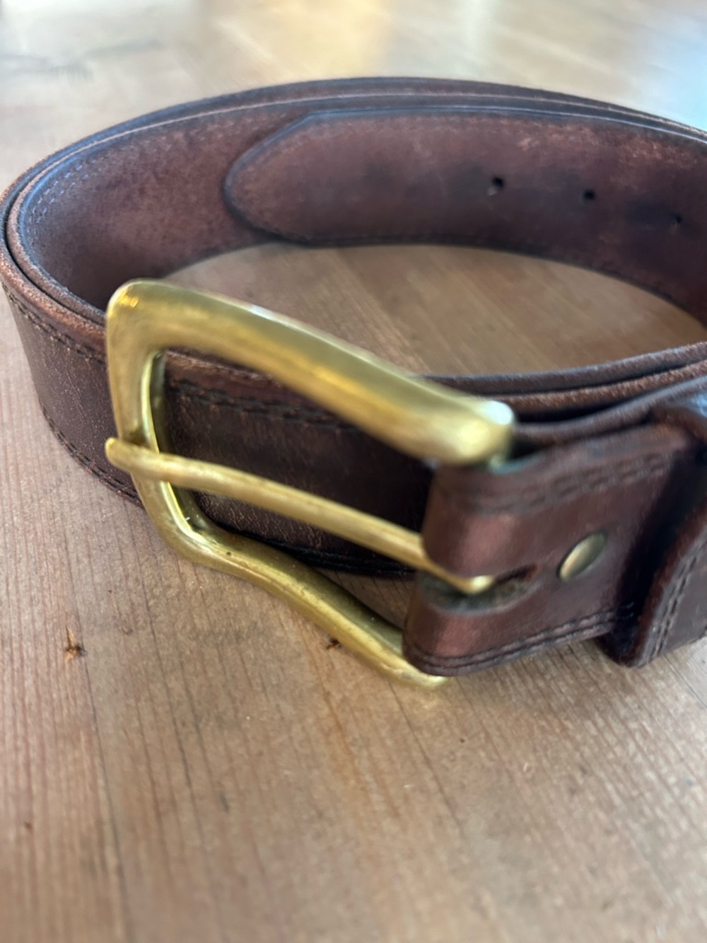 Red Wing Shoes Basic Work Belt Men's Brown Frontenac Leather Solid Brass Buckle